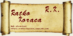 Ratko Koraca vizit kartica